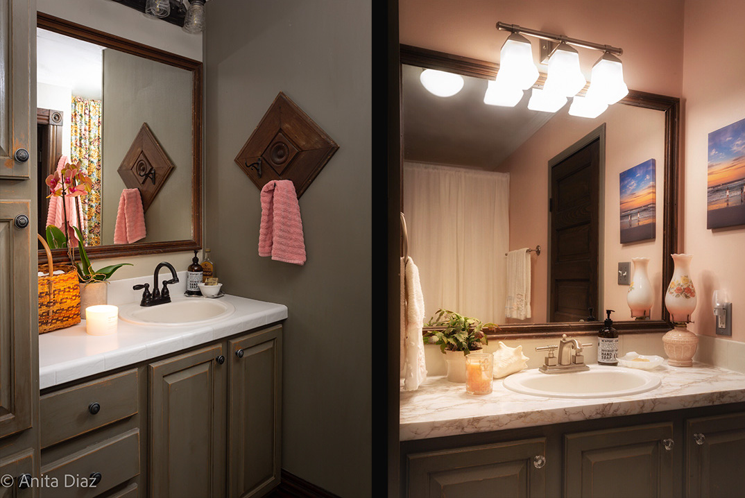 Vintage bathrooms and two popular *budget friendly* countertop solutions