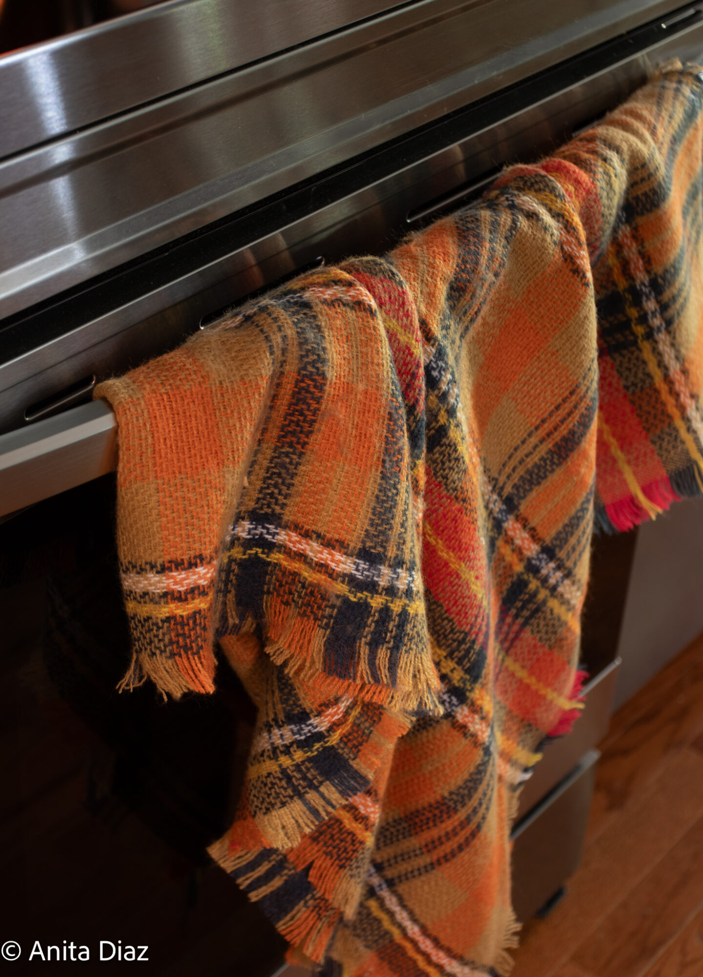 Serafina Home Decorative Fall Kitchen Towels with Autumn Days and Orange  Country Plaid Theme, Set of 4